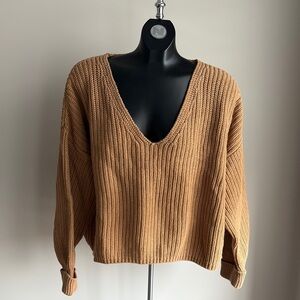 French Connection Tan V-Neck Sweater